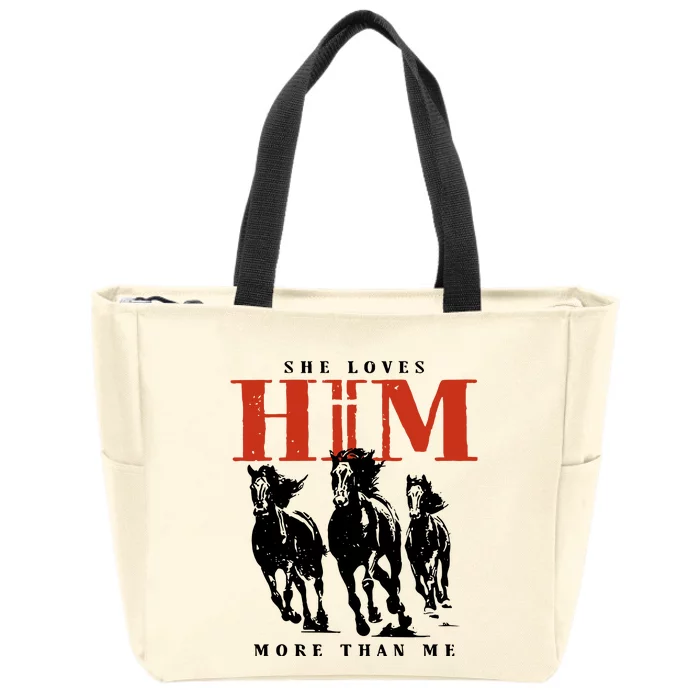 She Loves Him More Than Me Zip Tote Bag