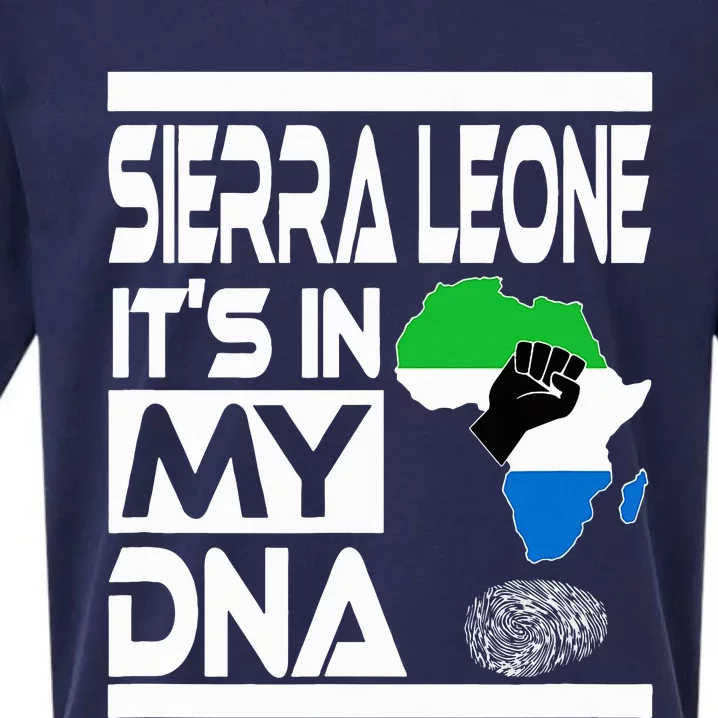 Sierra Leone ItS In My Dna With Flag Africa Map Raised Fist Sueded Cloud Jersey T-Shirt