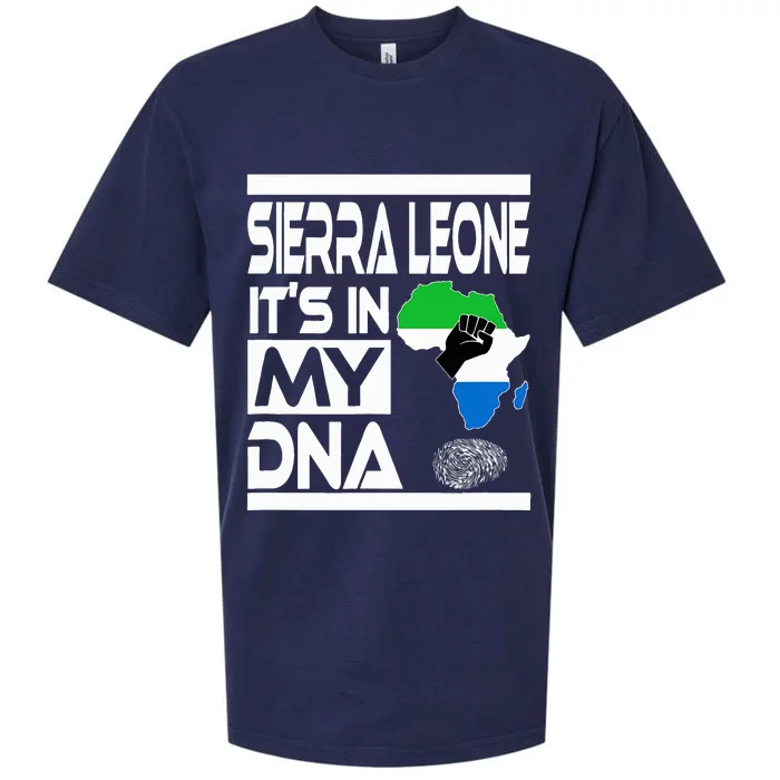 Sierra Leone ItS In My Dna With Flag Africa Map Raised Fist Sueded Cloud Jersey T-Shirt