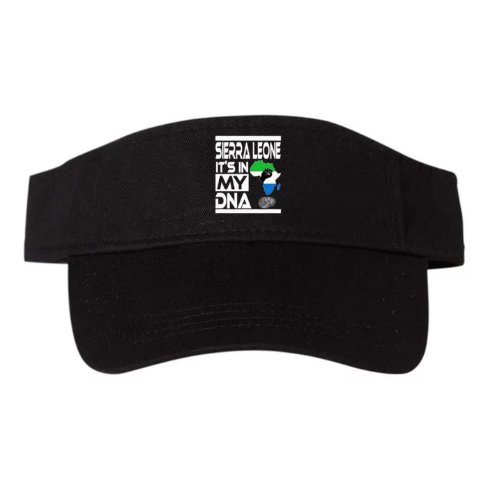 Sierra Leone Its In My DNA With Flag Africa Map Raised Fist Valucap Bio-Washed Visor