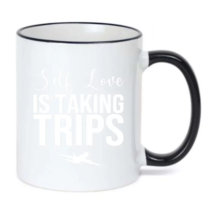 Self Love Is Taking Trips Black Color Changing Mug