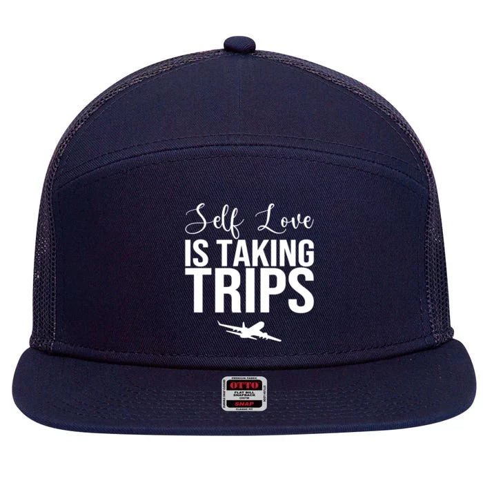 Self Love Is Taking Trips 7 Panel Mesh Trucker Snapback Hat