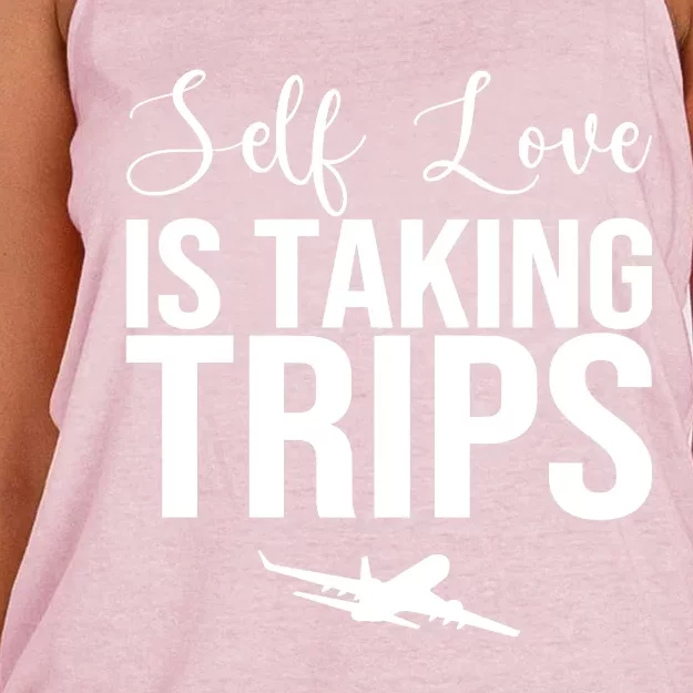 Self Love Is Taking Trips Women's Knotted Racerback Tank