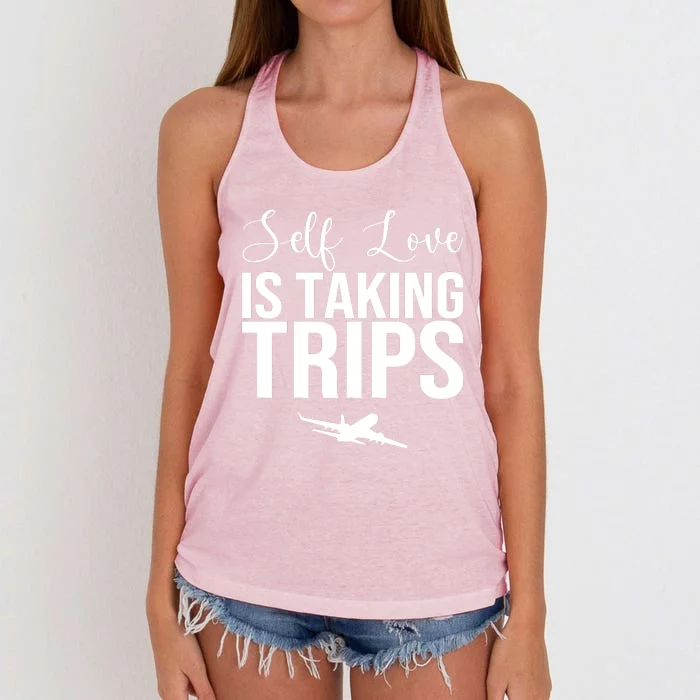 Self Love Is Taking Trips Women's Knotted Racerback Tank