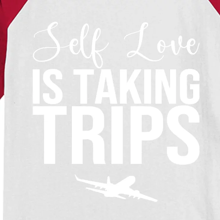 Self Love Is Taking Trips Kids Colorblock Raglan Jersey