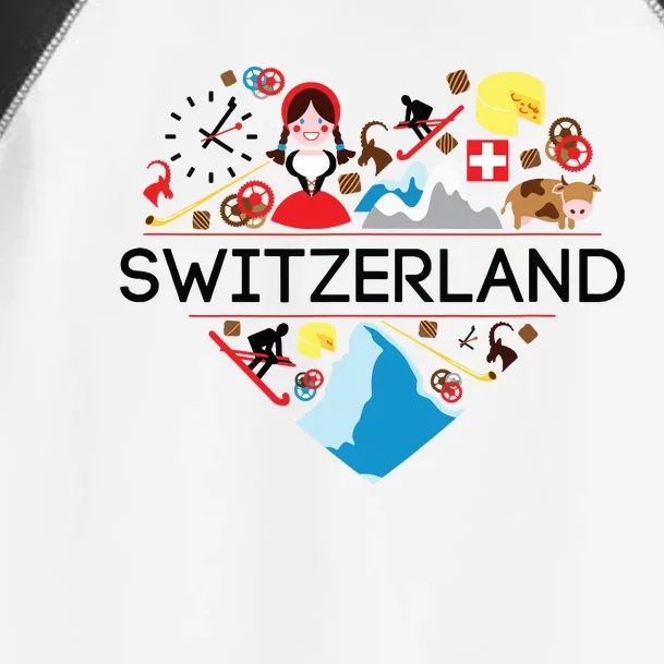 Switzerland Love Illustrated Swiss Symbol Alpine Toddler Fine Jersey T-Shirt