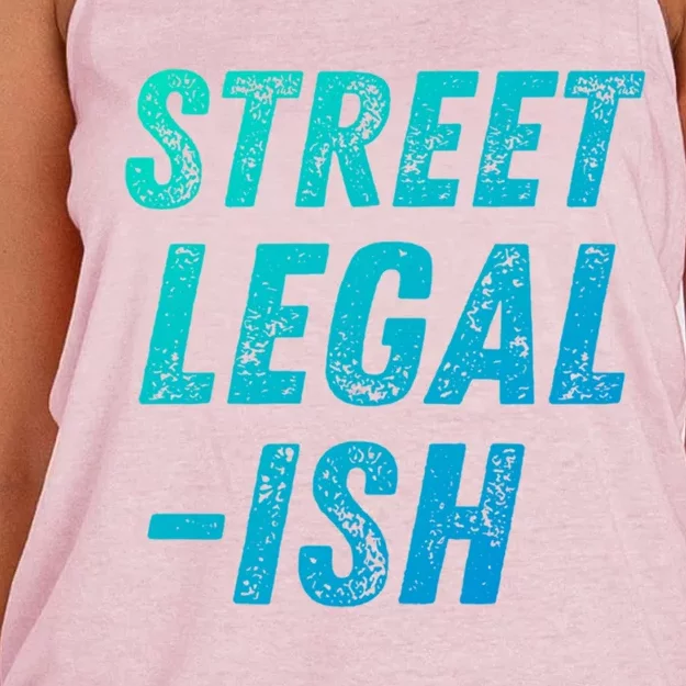 Street Legal Ish Mechanic Drag Racing Hot Rod Low Rider Car Cool Gift Women's Knotted Racerback Tank