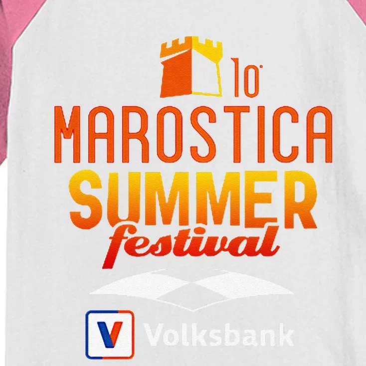 Spread Love In Marostica Summer Gift Premium Kids Colorblock Raglan Jersey