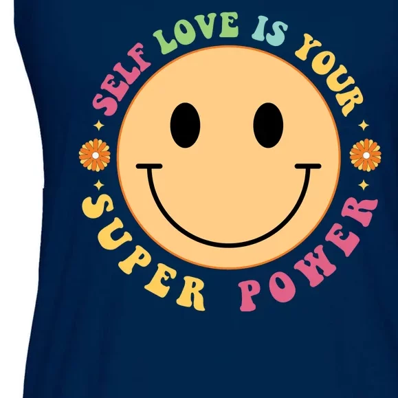 Self Love Is Your Super Power Smile Face Ladies Essential Flowy Tank