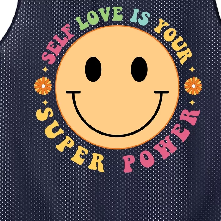 Self Love Is Your Super Power Smile Face Mesh Reversible Basketball Jersey Tank