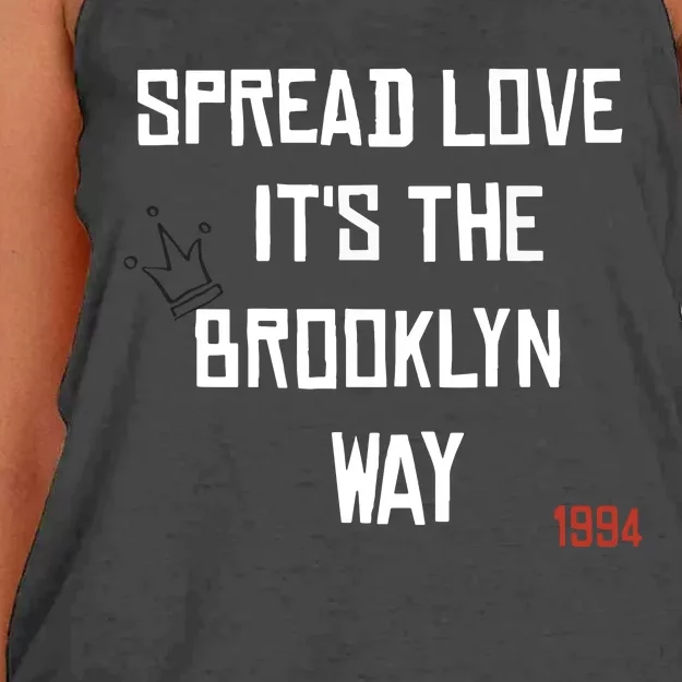 Spread Love Its The Brooklyn Way Funny Women's Knotted Racerback Tank