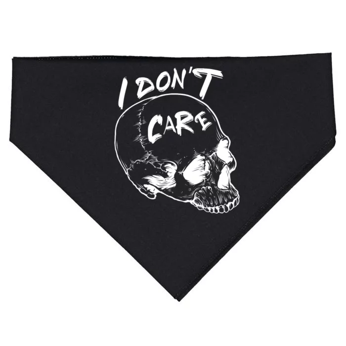 Skull Lovers I Don't Care USA-Made Doggie Bandana