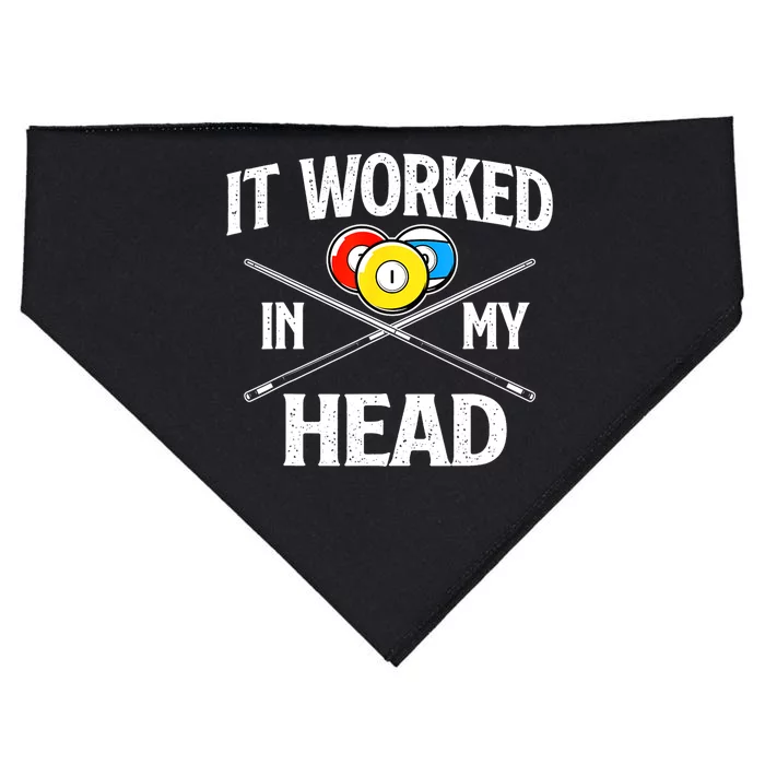 Sports Lover It Worked In My Head Billiard Pool Player Gift USA-Made Doggie Bandana