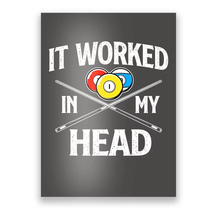 Sports Lover It Worked In My Head Billiard Pool Player Gift Poster