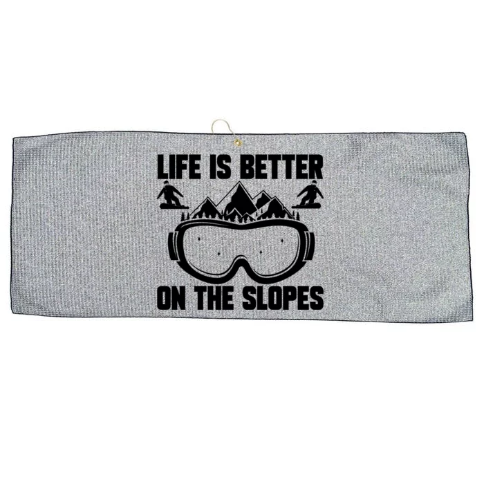 Snowboarding Life Is Better On Slopes Snowboarder Mountain Cute Gift Large Microfiber Waffle Golf Towel