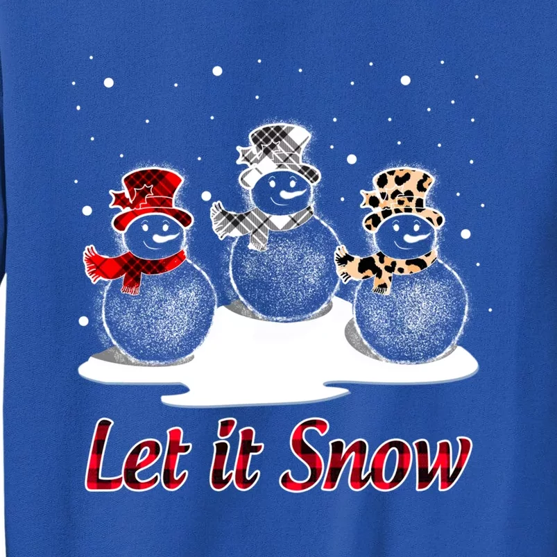 Snow Let It Snow Cute Christmas Buffalo Plaid Christmas Cute Gift Tall Sweatshirt