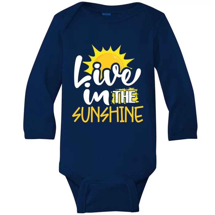 Summertime Live In The Sun Fun Summer Vacation Great Gift Baby Long Sleeve Bodysuit