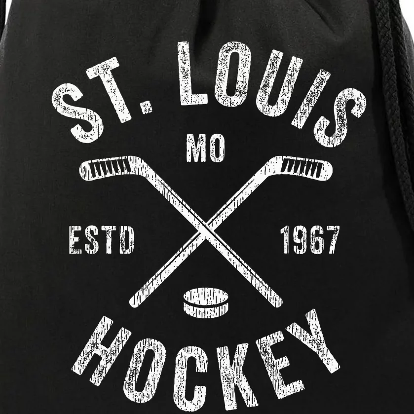 St. Louis Ice Hockey Crossed Sticks Drawstring Bag