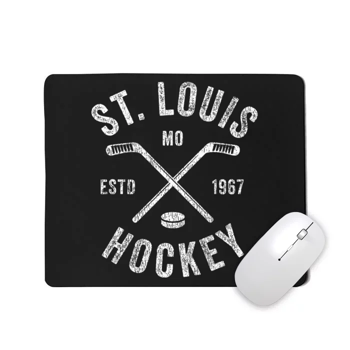 St. Louis Ice Hockey Crossed Sticks Mousepad