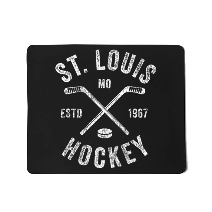 St. Louis Ice Hockey Crossed Sticks Mousepad