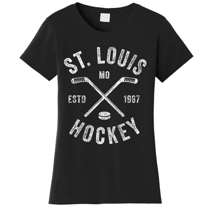 St. Louis Ice Hockey Crossed Sticks Women's T-Shirt