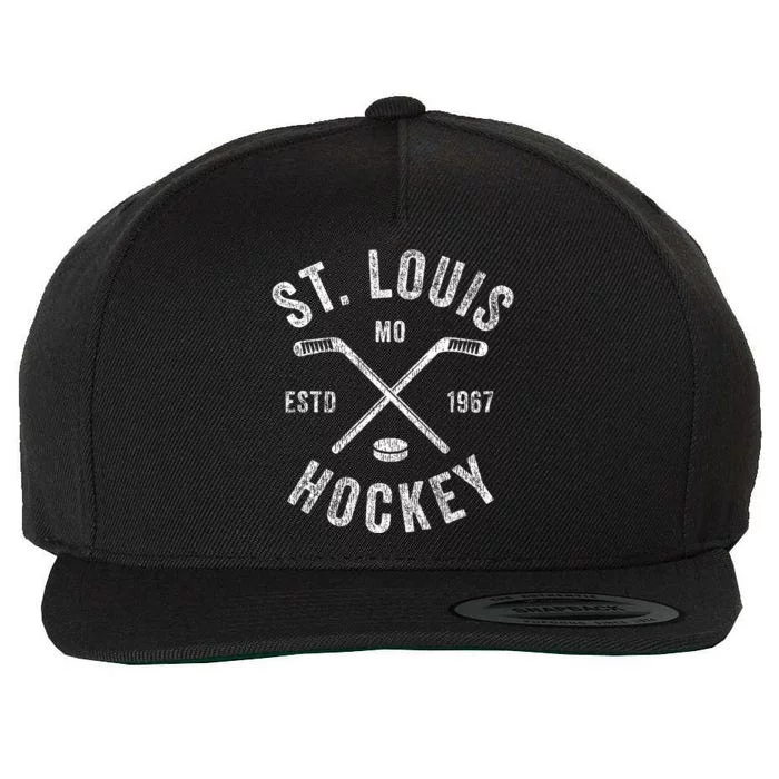 St. Louis Ice Hockey Crossed Sticks Wool Snapback Cap