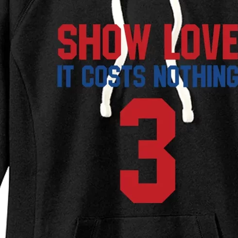 Show Love It Costs Nothing Love For 3 Pray For Damar Women's Fleece Hoodie