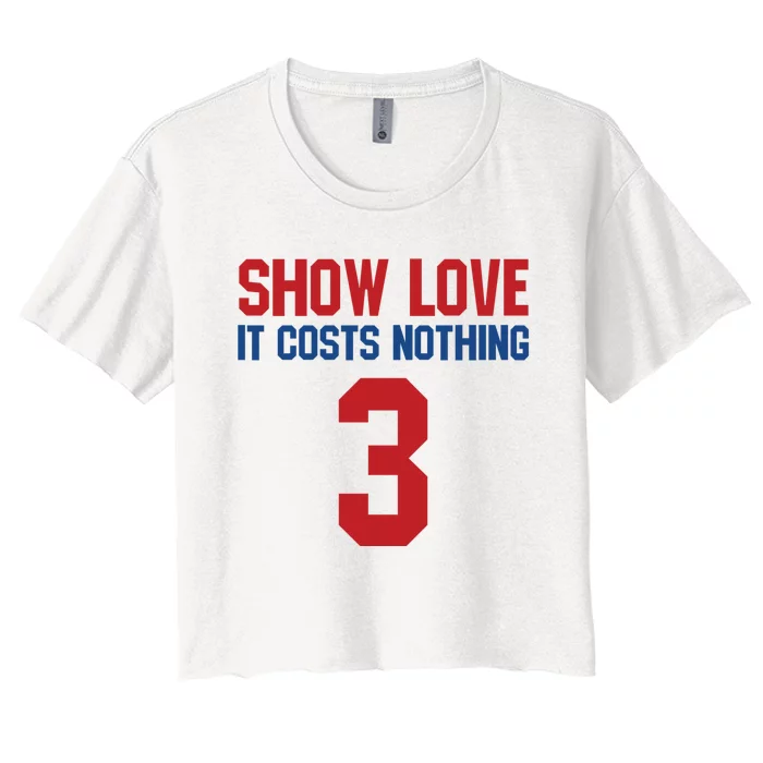 Show Love It Costs Nothing Love For 3 Pray For Damar Women's Crop Top Tee