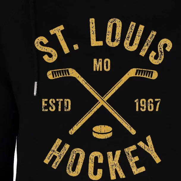 St. Louis Ice Hockey Hoodie crossed Sticks Womens Funnel Neck Pullover Hood