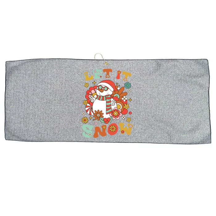 Snow Let It Snow Christmas Holiday Outfit Costume Groovy Cool Gift Large Microfiber Waffle Golf Towel