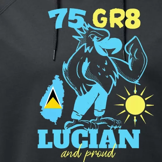 St. Lucia Independence 75gr8 National Pride Performance Fleece Hoodie