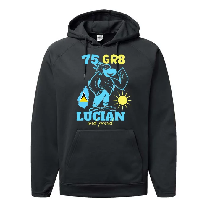 St. Lucia Independence 75gr8 National Pride Performance Fleece Hoodie