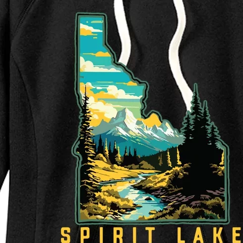 Spirit Lake Idaho State Outdoor Nature Graphic Women's Fleece Hoodie