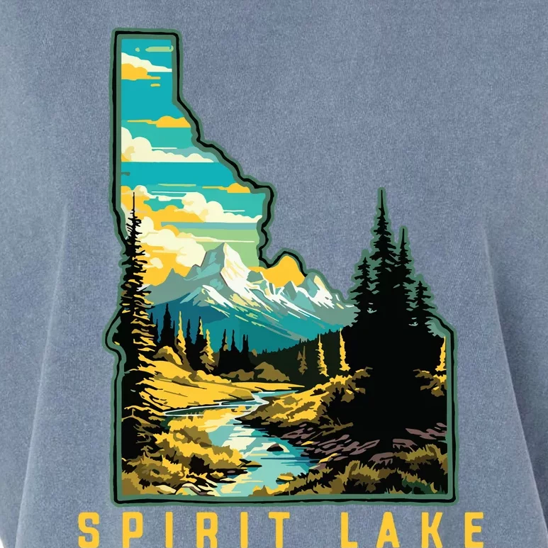 Spirit Lake Idaho State Outdoor Nature Graphic Garment-Dyed Women's Muscle Tee