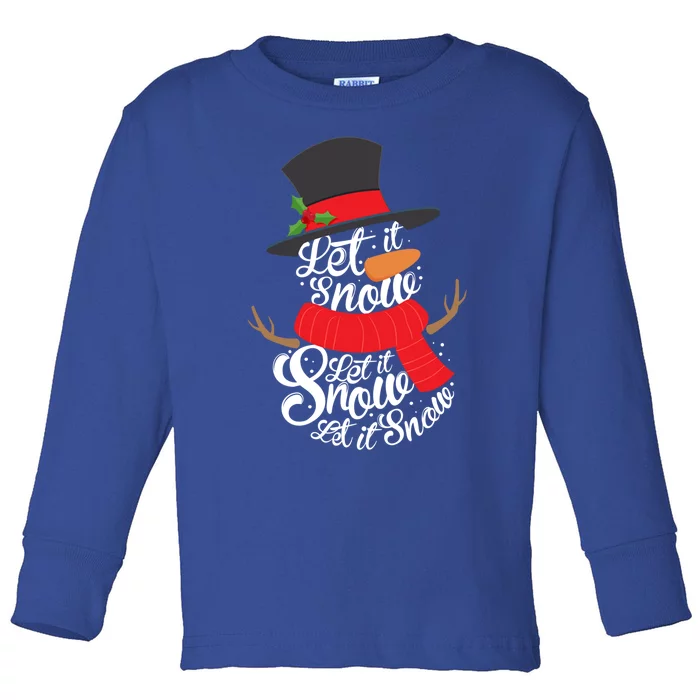 Snow Let It Snow Cute Christmas Winter Holiday Xmas Gift Toddler Long Sleeve Shirt