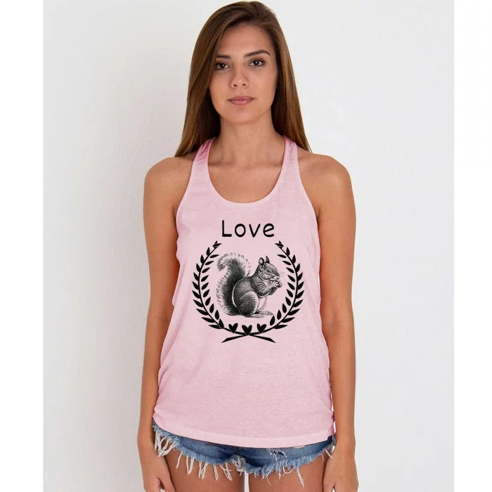 Squirrel Lover I Love Squirrels Women's Knotted Racerback Tank