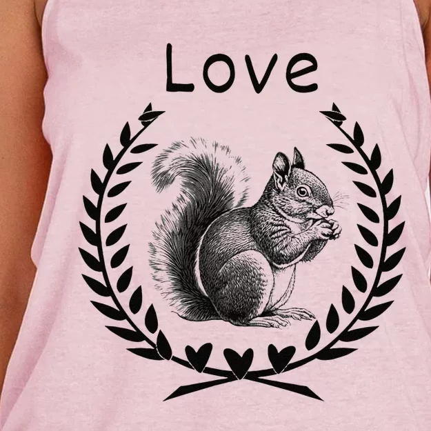 Squirrel Lover I Love Squirrels Women's Knotted Racerback Tank