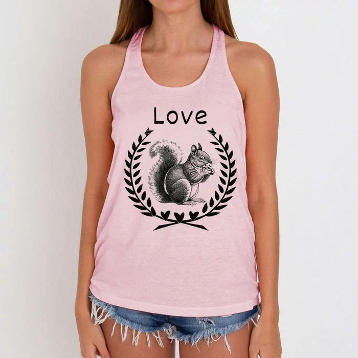 Squirrel Lover I Love Squirrels Women's Knotted Racerback Tank