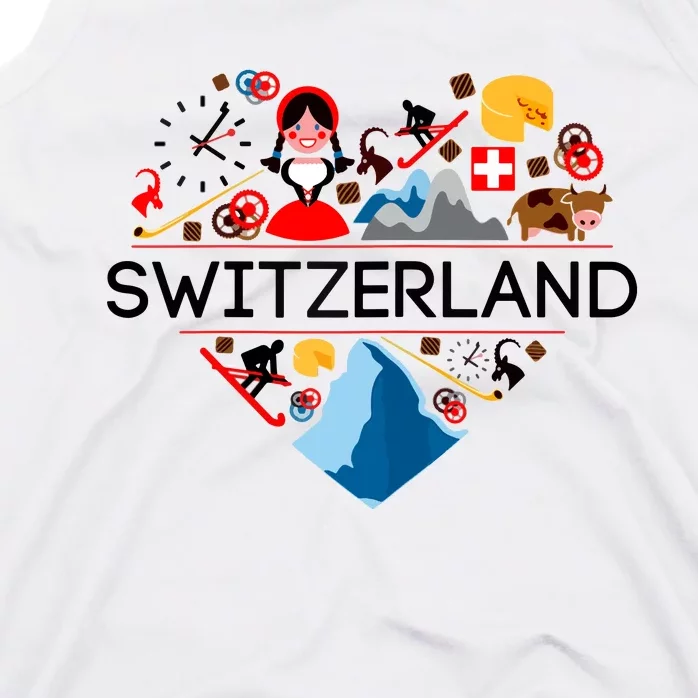 SWITZERLAND LOVE | | Illustrated Swiss Symbol, Alpine Tank Top