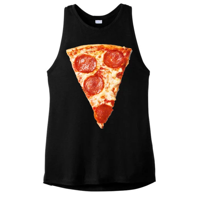 Slice Of Pepperoni Pizza Ladies Tri-Blend Wicking Tank