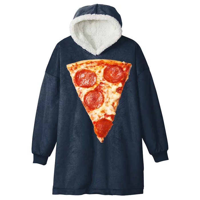 Slice Of Pepperoni Pizza Hooded Wearable Blanket