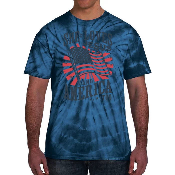 She Loves Jesus And America Too Tie-Dye T-Shirt