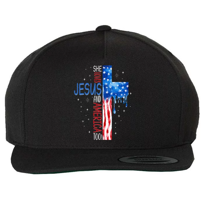 She Loves Jesus And America Too Wool Snapback Cap