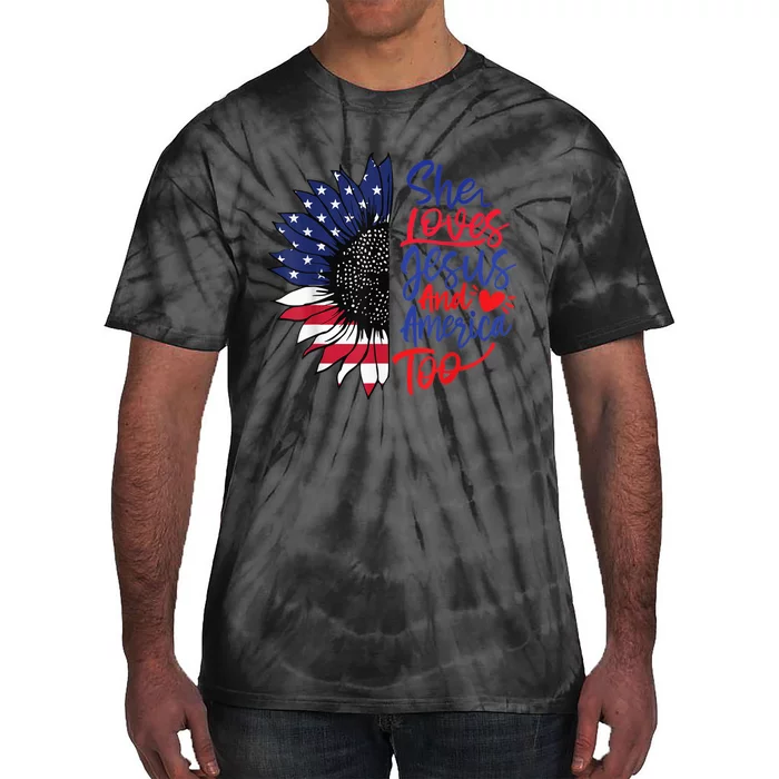 She Loves Jesus And America Too Tie-Dye T-Shirt