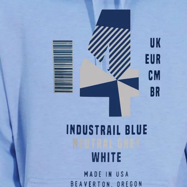 Sneaker Label Jordan 4 Industrial Blue Sneaker Unisex Surf Hoodie