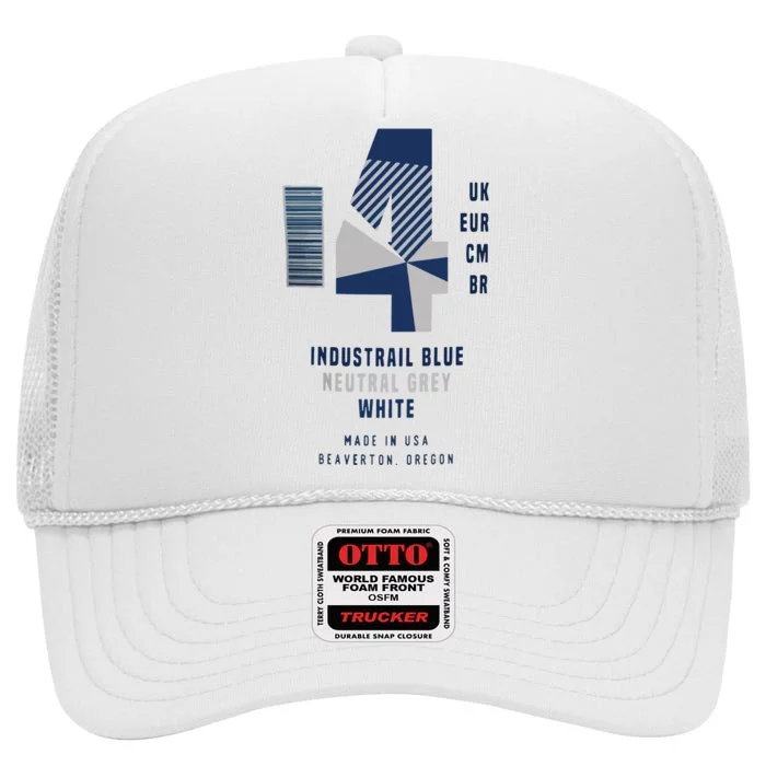 Sneaker Label Jordan 4 Industrial Blue Sneaker High Crown Mesh Trucker Hat