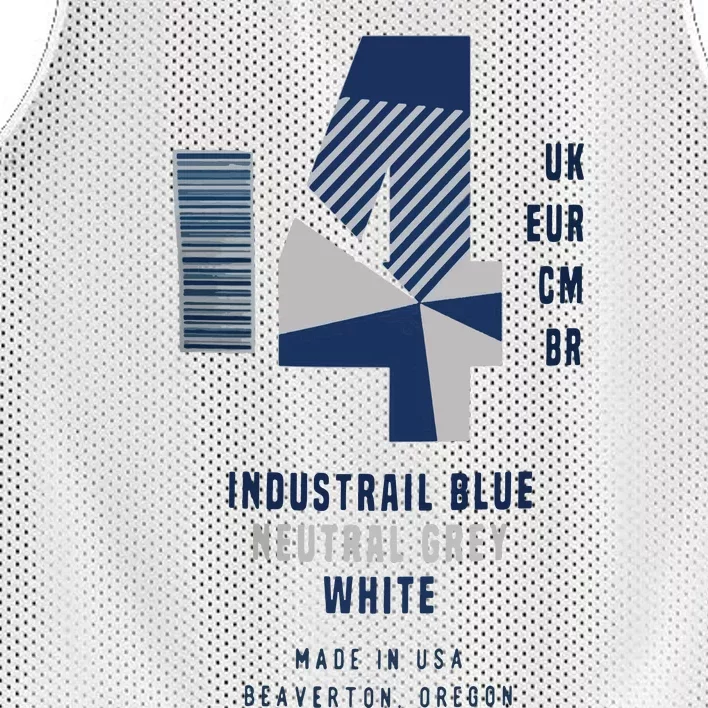 Sneaker Label Jordan 4 Industrial Blue Sneaker Mesh Reversible Basketball Jersey Tank