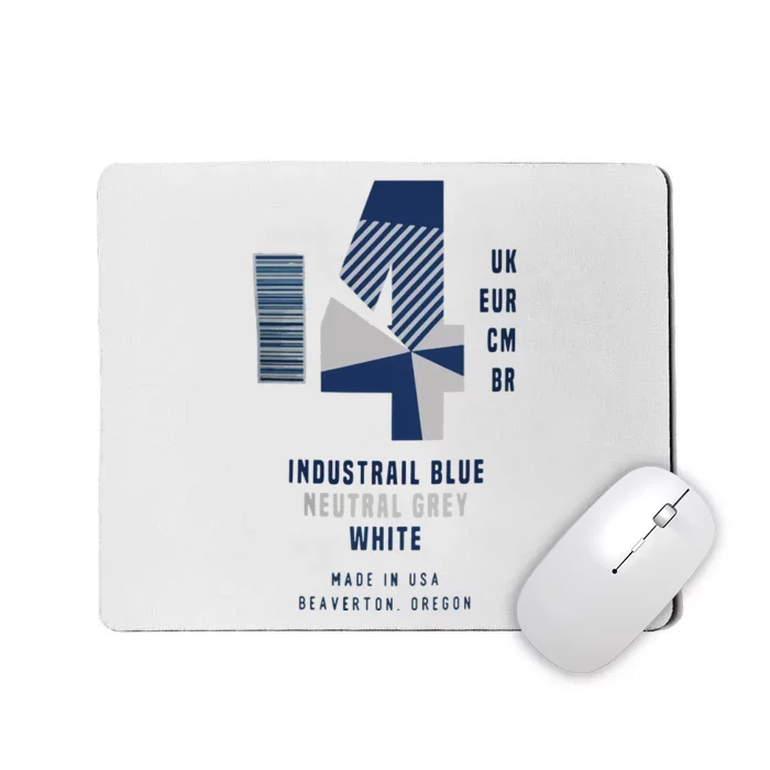 Sneaker Label Jordan 4 Industrial Blue Sneaker Mousepad