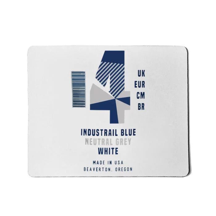 Sneaker Label Jordan 4 Industrial Blue Sneaker Mousepad