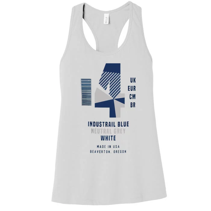 Sneaker Label Jordan 4 Industrial Blue Sneaker Women's Racerback Tank